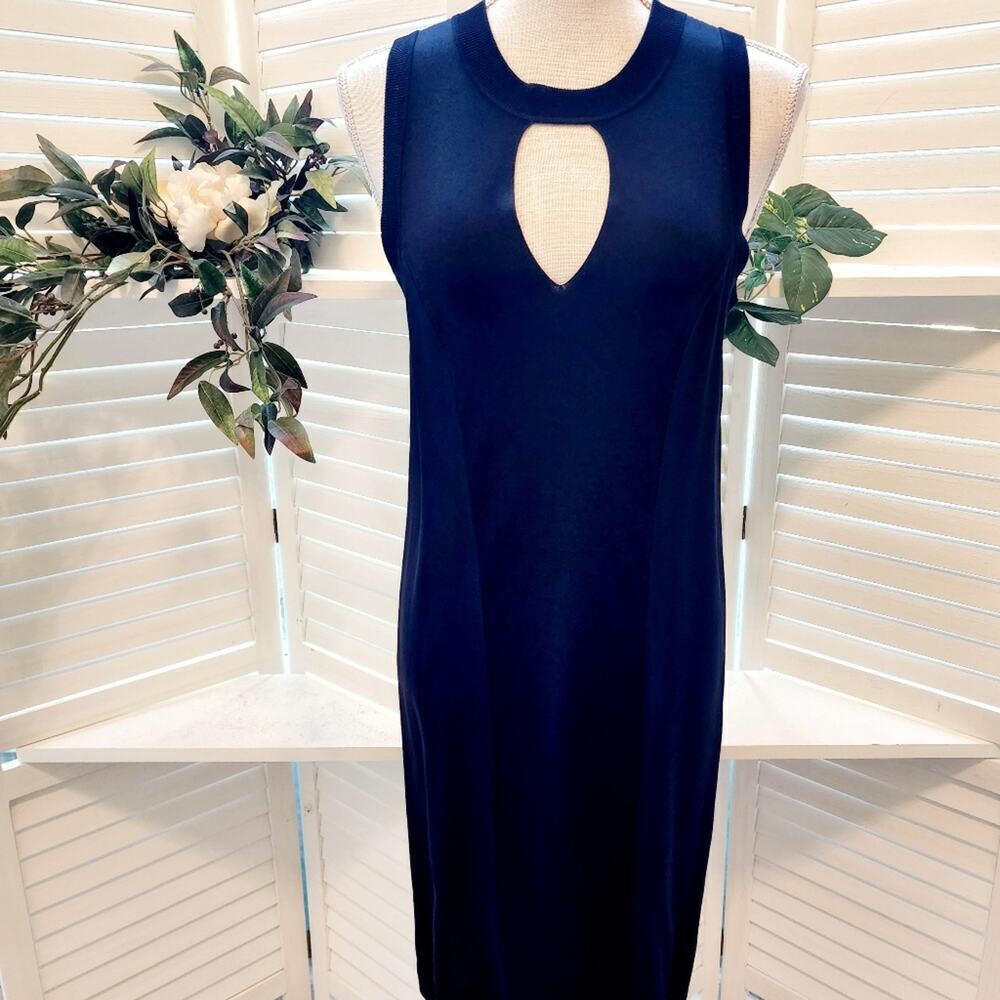 RAG & BONE NAVY FITTED BLACK/NAVY DRESS XS